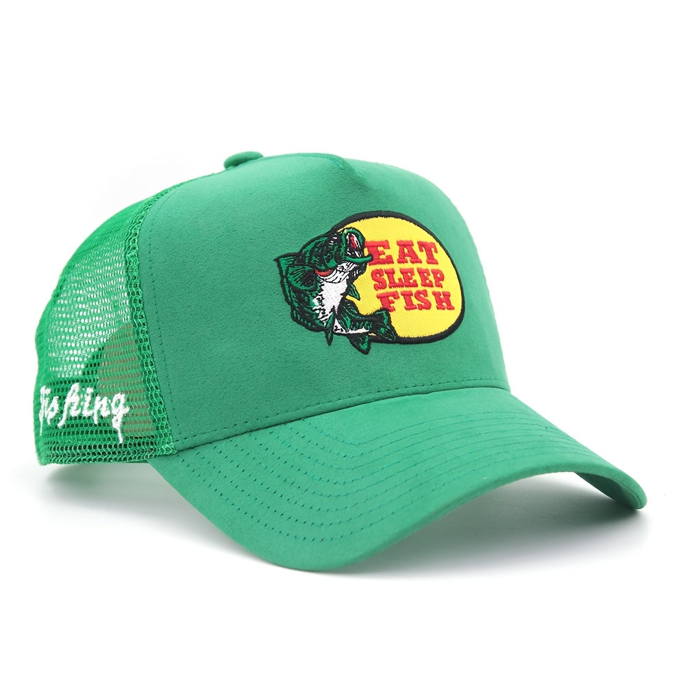[Sasual Label Trucker Cap] Sasual Label 5 Panel Outdoor Fishing Suede Trucker Cap - Breathable Mesh Sports Velvet Baseball Cap - Adjustable Snapblak buckle Unisix Fishing Guy Hat