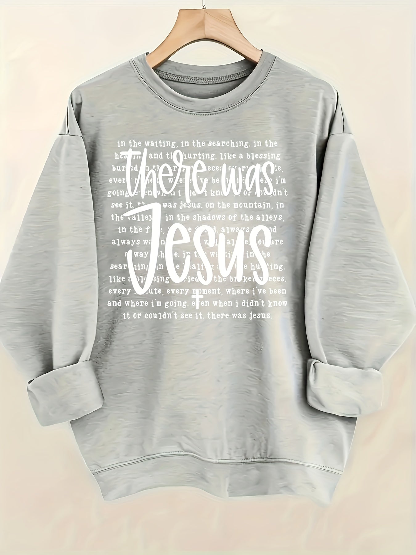 [Soft Sweatshirt] Soft Comfortable Women's Olive Green Monogram Letter Print Round Neck Sweatshirt | Machine Washable Casual All-Season Top, Easy Care Clothing, Long Sleeve Pullover