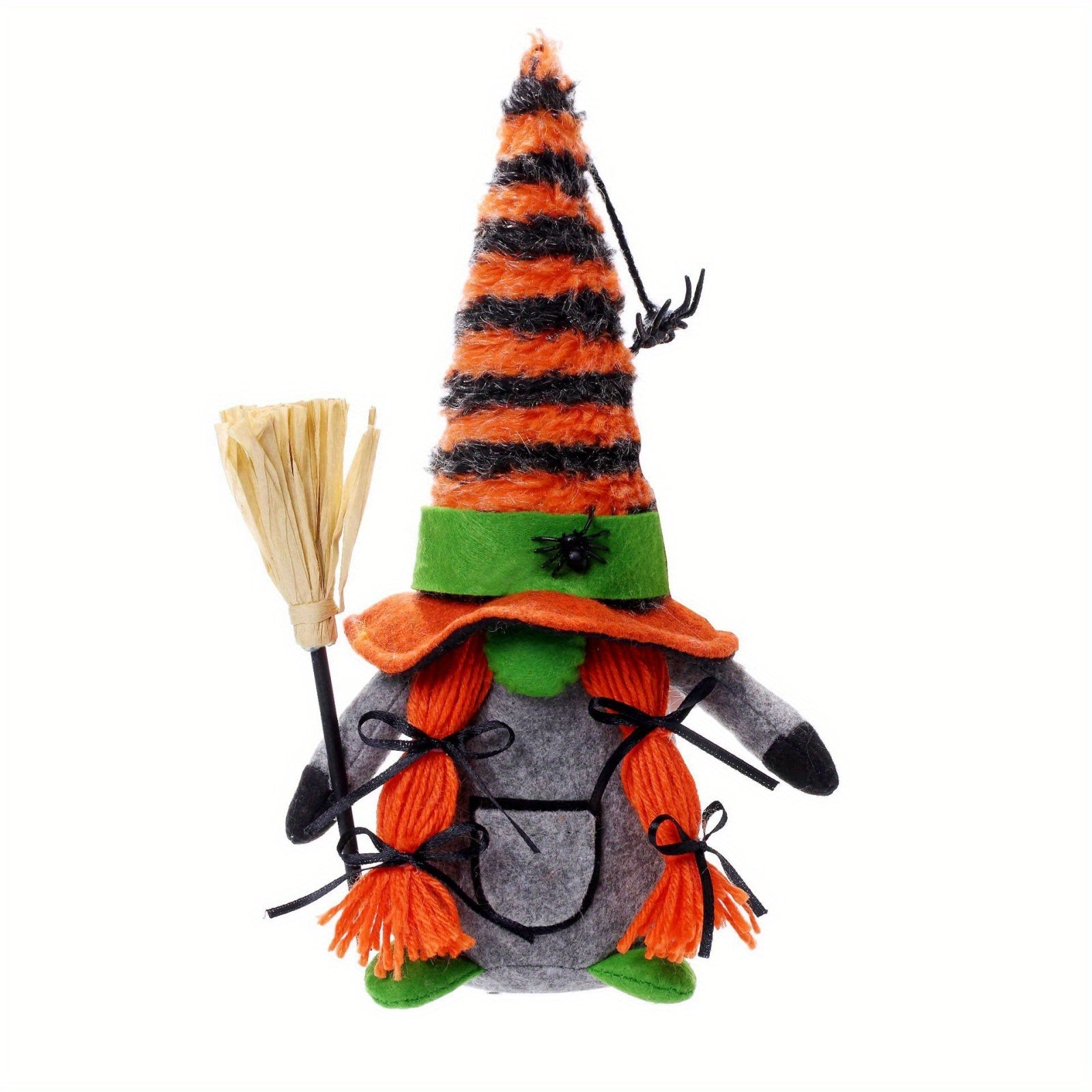 [Halloween Gnome Doll] Tomte Scandinavian Nisse Elf Dwarf Faceless Gnome Doll | Halloween Gnomes Plush with Spider Ornaments Halloween Witch Gnomes Home Tiered Tray Decorations