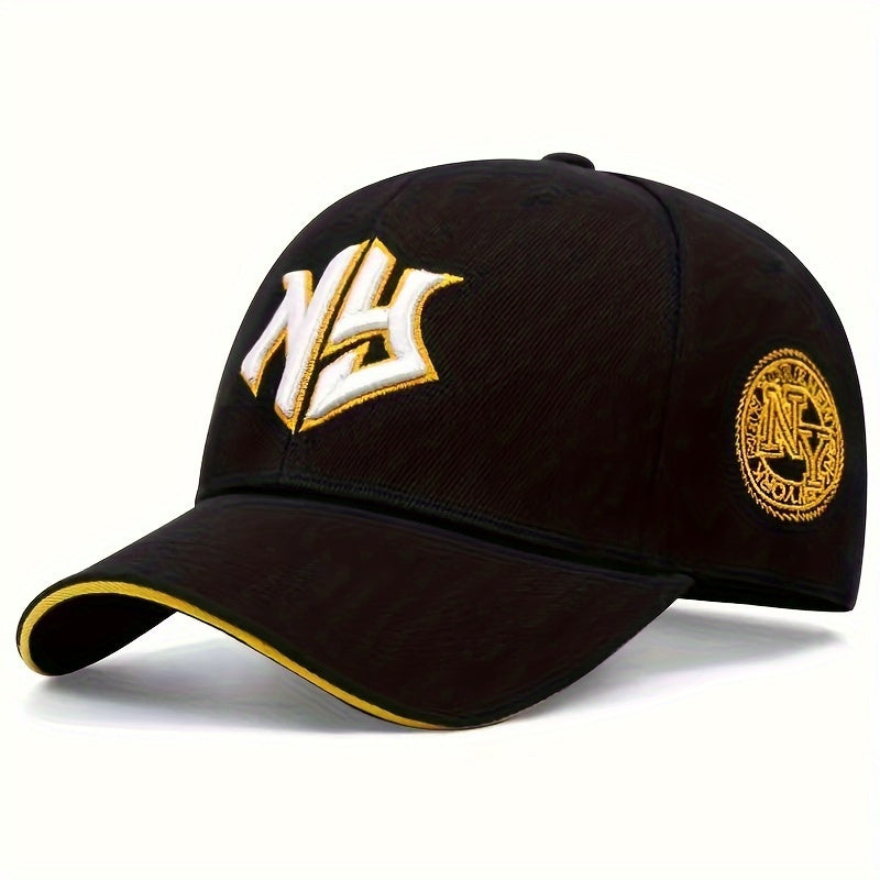 [1pc Adjustable Classic Trucker Cap] 1pc Men'S Classic Embroidered Trucker Cap, 100% Polyester, Adjustable Dad Hat with Alphabet Pattern, Casual Style, Soft Medium Stretch Fabric, Polyester Fiber Filled
