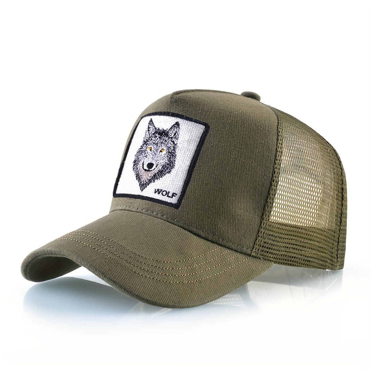 Men'S & Women'S Wolf Embroidery Snapback Trucker Hat - Breathable, Fitted, All-Season Outdoor Sports Cap with Adjustable Sizing, Outdoor Sports Cap|Adjustable Headgear|Snapback Closure