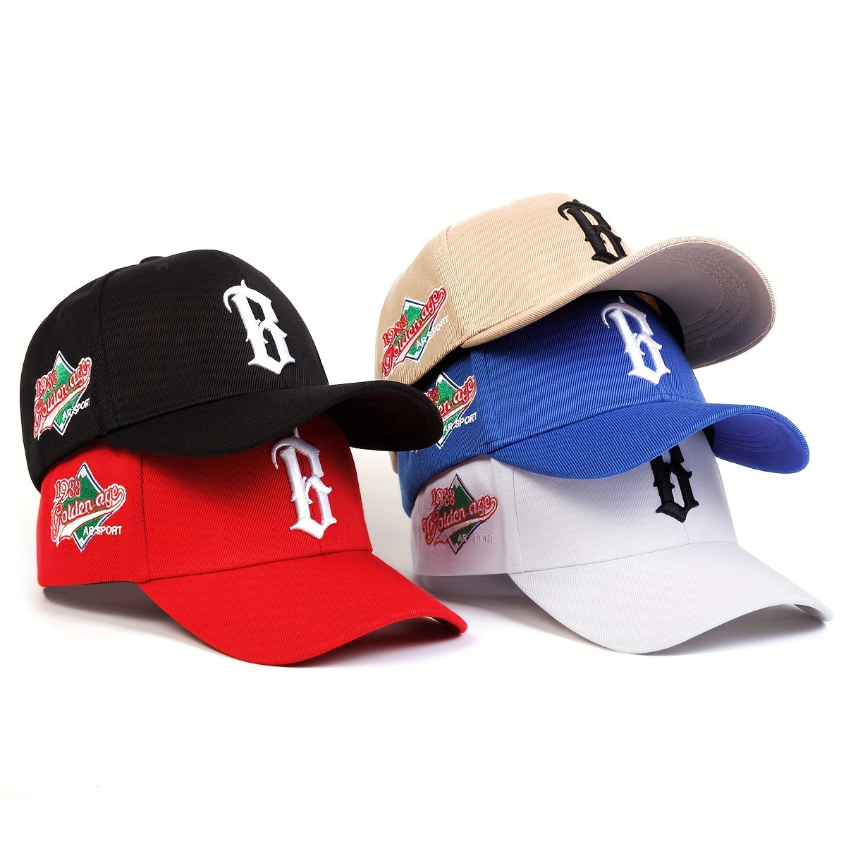 [Lightweight Adjustable Baseball Cap] Gothic B Embroidery Baseball Cap Solid Color Casual Dad Hats Lightweight Adjustable Sun Hat For Women & Men