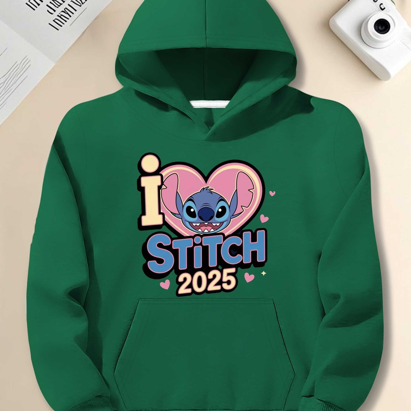 Disney Stitch Graffiti Heartshot Retro men'S casual hoodies