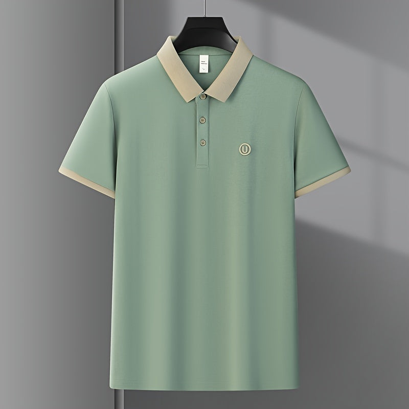 New Men'S Short-Sleeved Polo Shirt with a Collar, High-End Embroidery, Summer Solid-Color Top, T-Shirt, Half-Sleeve, Versatile Men'S Wear