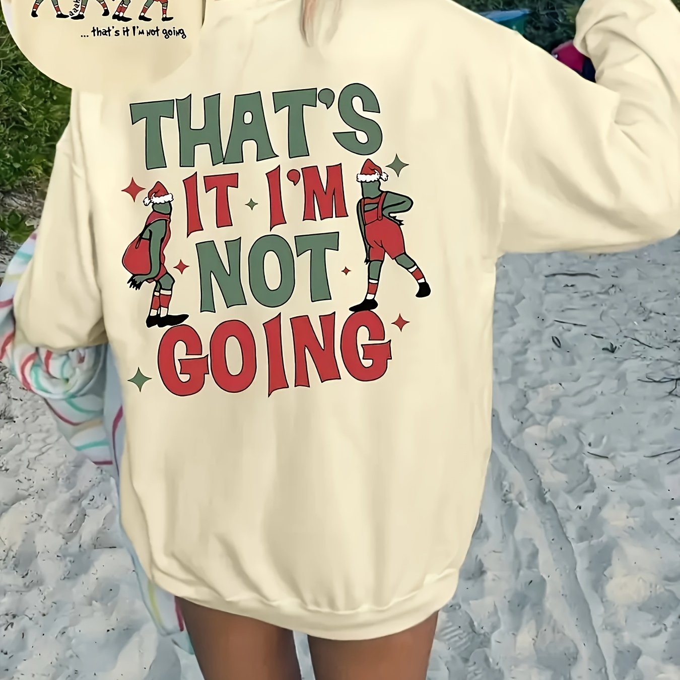 Plus Size, Women's Funny Christmas Sweatshirt - 