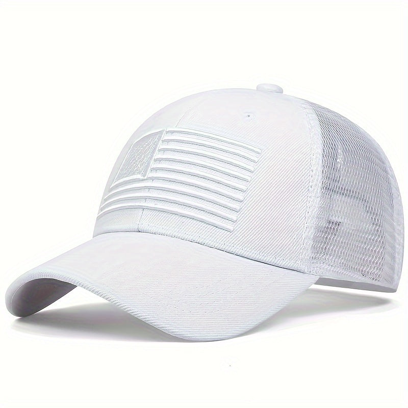 Men's American Flag Baseball Cap - Adjustable, Mesh, Sun Protection for Outdoor Travel and Casual Wear