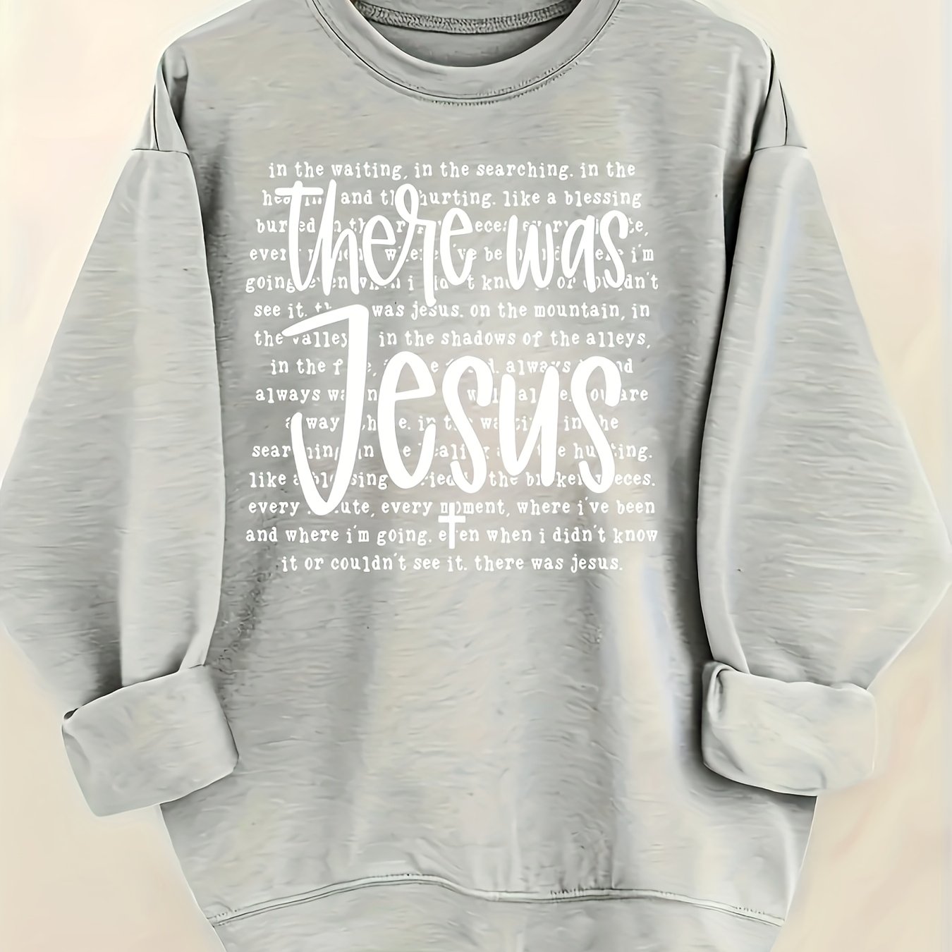 [Soft Sweatshirt] Soft Comfortable Women's Olive Green Monogram Letter Print Round Neck Sweatshirt | Machine Washable Casual All-Season Top, Easy Care Clothing, Long Sleeve Pullover