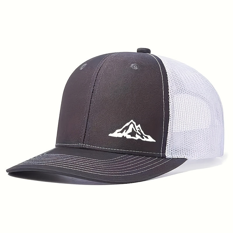 Stylish Mountain Peak Printed Baseball Cap for Men And Women, Perfect for Outdoor Sports Events, Featuring a Classic Trucker Hat Design That Is Versatile And Casual.