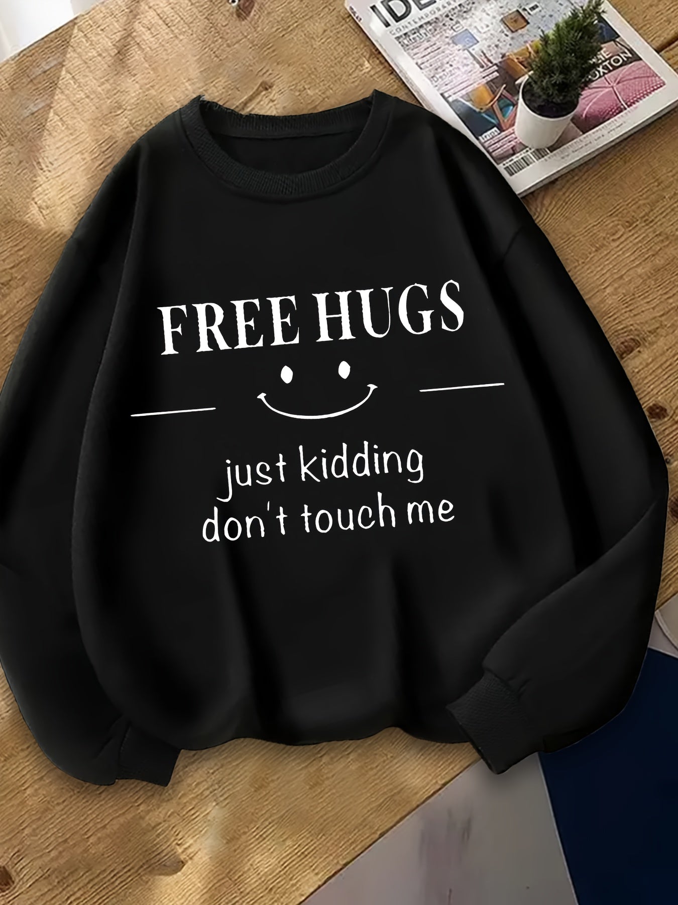 [Casual Knitted Jumper with Elasticity] A Women'S Casual Crew Neck Sweater with Slight Elasticity, Knitted Fabric Jumper, 