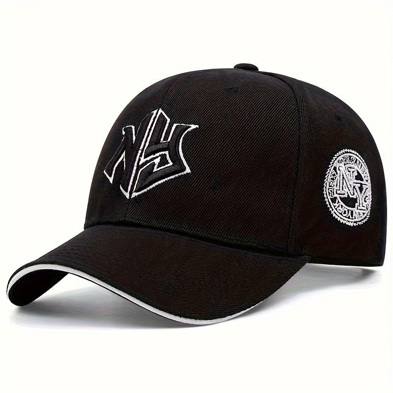 [1pc Adjustable Classic Trucker Cap] 1pc Men'S Classic Embroidered Trucker Cap, 100% Polyester, Adjustable Dad Hat with Alphabet Pattern, Casual Style, Soft Medium Stretch Fabric, Polyester Fiber Filled
