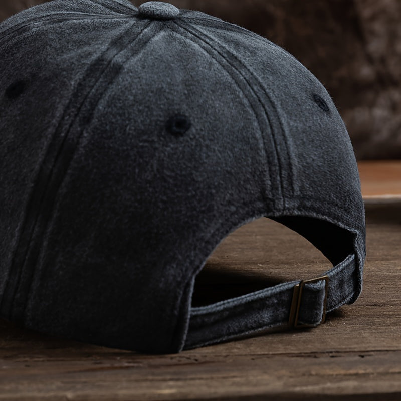 [Embroidered Baseball Cap] Adjustable Embroidered Mountain Peak Baseball Cap | Curved Brim For Outdoor Activities Like Hiking & Fishing | Machine Washable