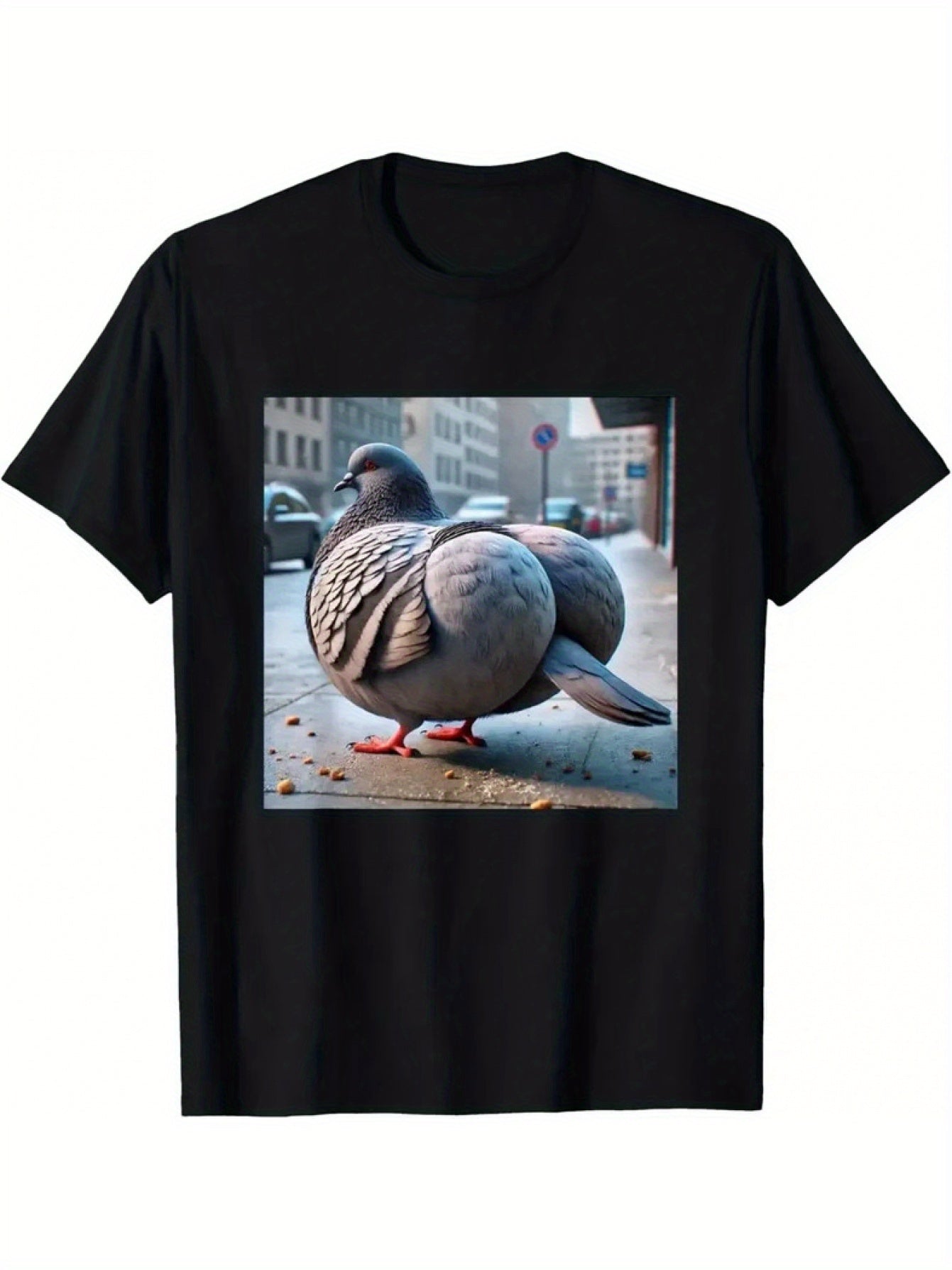 Women's 100% Cotton Funny Brainrot Pigeon Graphic T-Shirt - Kawaii Aesthetic Harajuku Y2K Streetwear with Urban Pigeon Design, Regular Fit Round Neck Casual Tee, Machine Washable