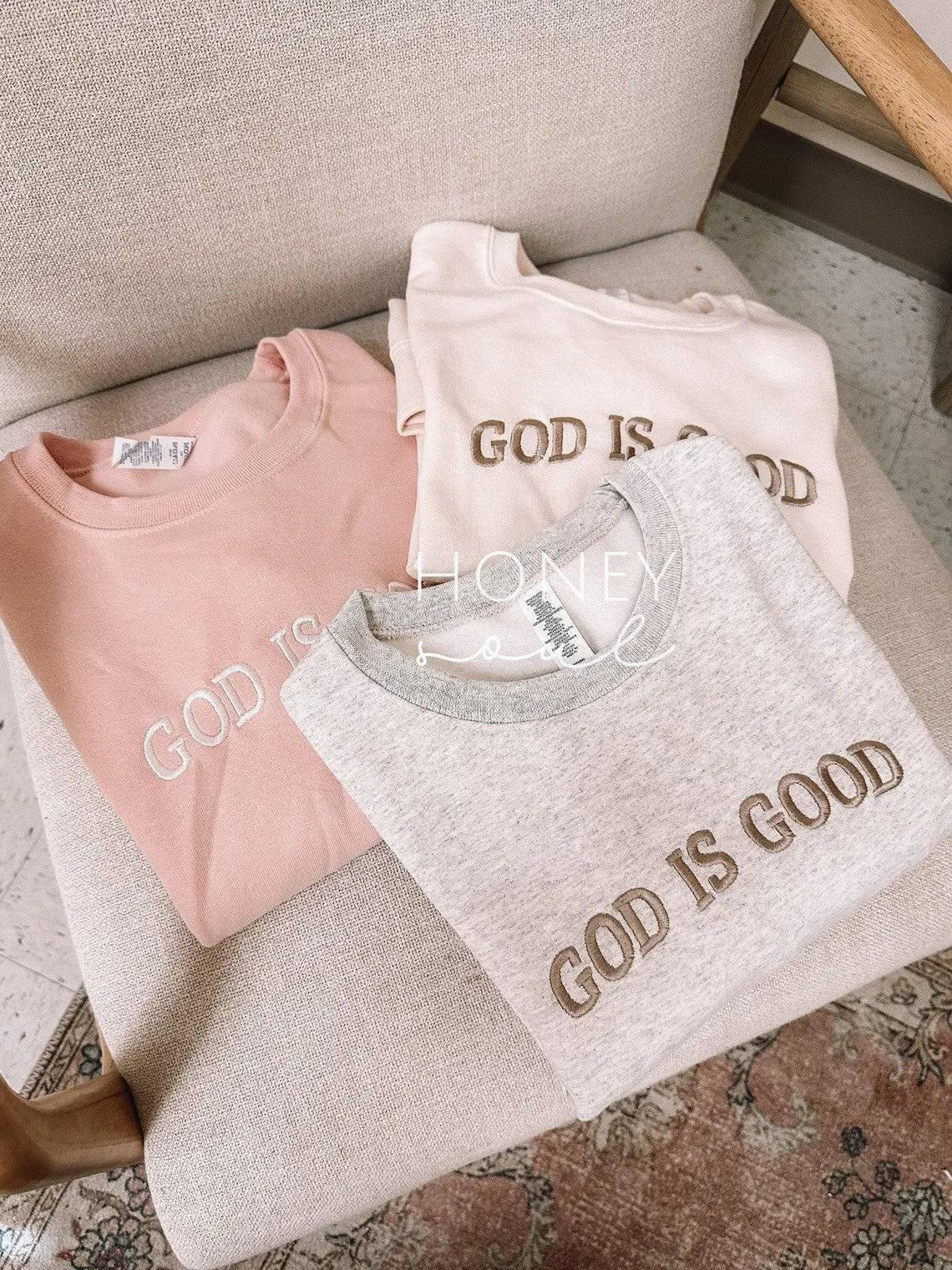 Embroidered G0D IS GOOD Sweatshirt | Christian Crewneck | Christian Sweatshirt | Faith Sweatshirt | Embroidered Crewneck