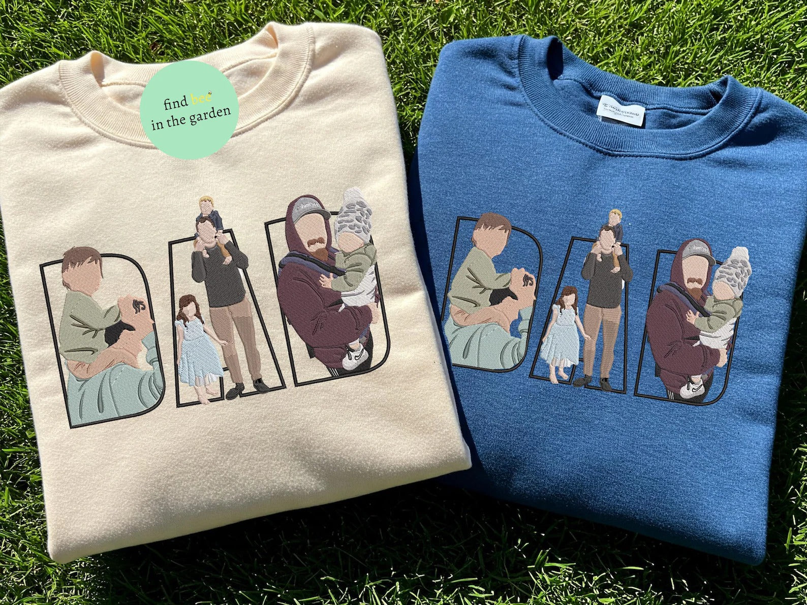 Custom Embroidered Dad Shirt, Personalized Father T-shirt, Papa Brodé Tee, Daddy Embroidered Gift, Father’s Day Portrait Shirt for Him
