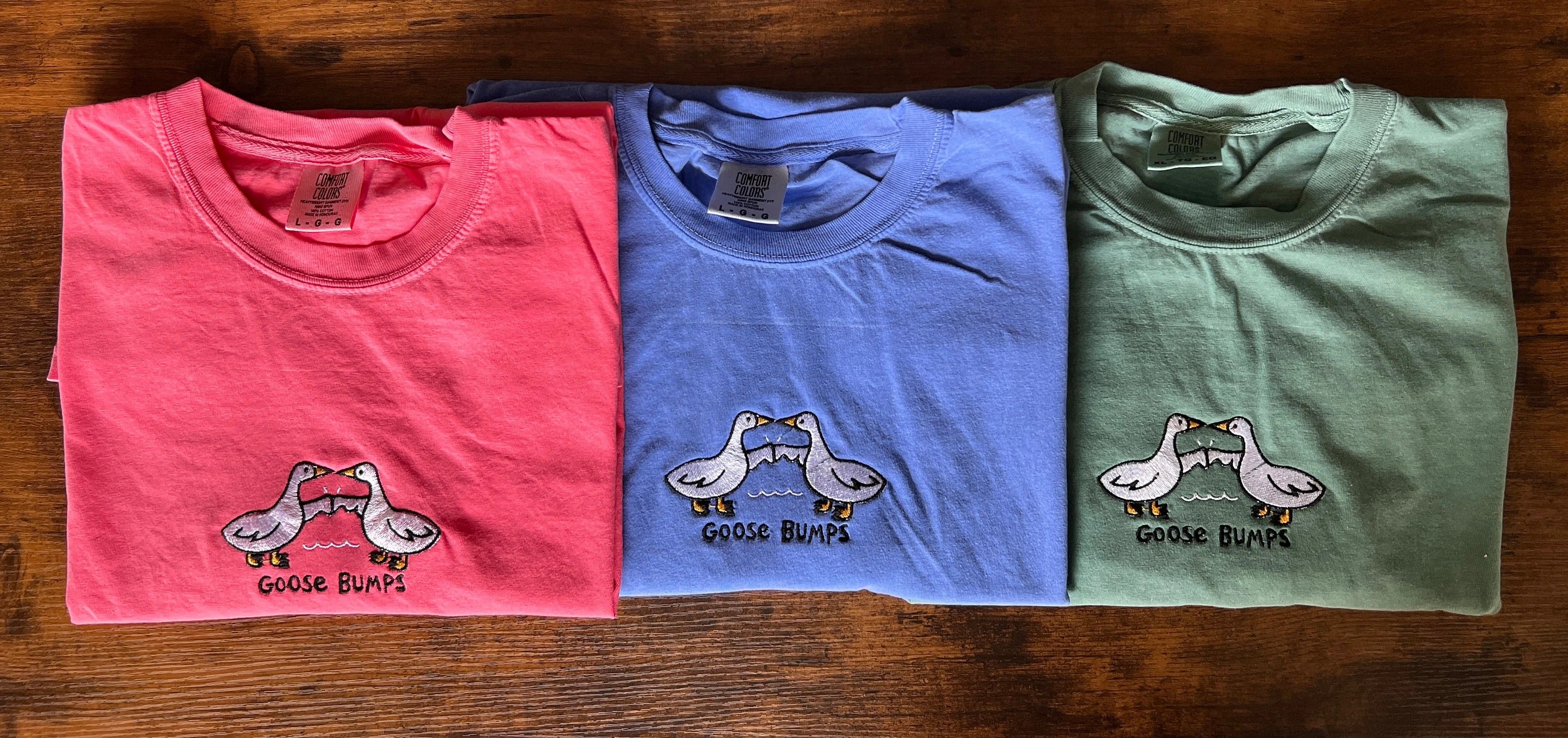 Embroidered Goose Bumps Comfort Colors T-Shirt, Goose Bumps T-shirt, Comfort Colors Cozy T-Shirts, Unisex Goose Shirt, Father's Day Gift