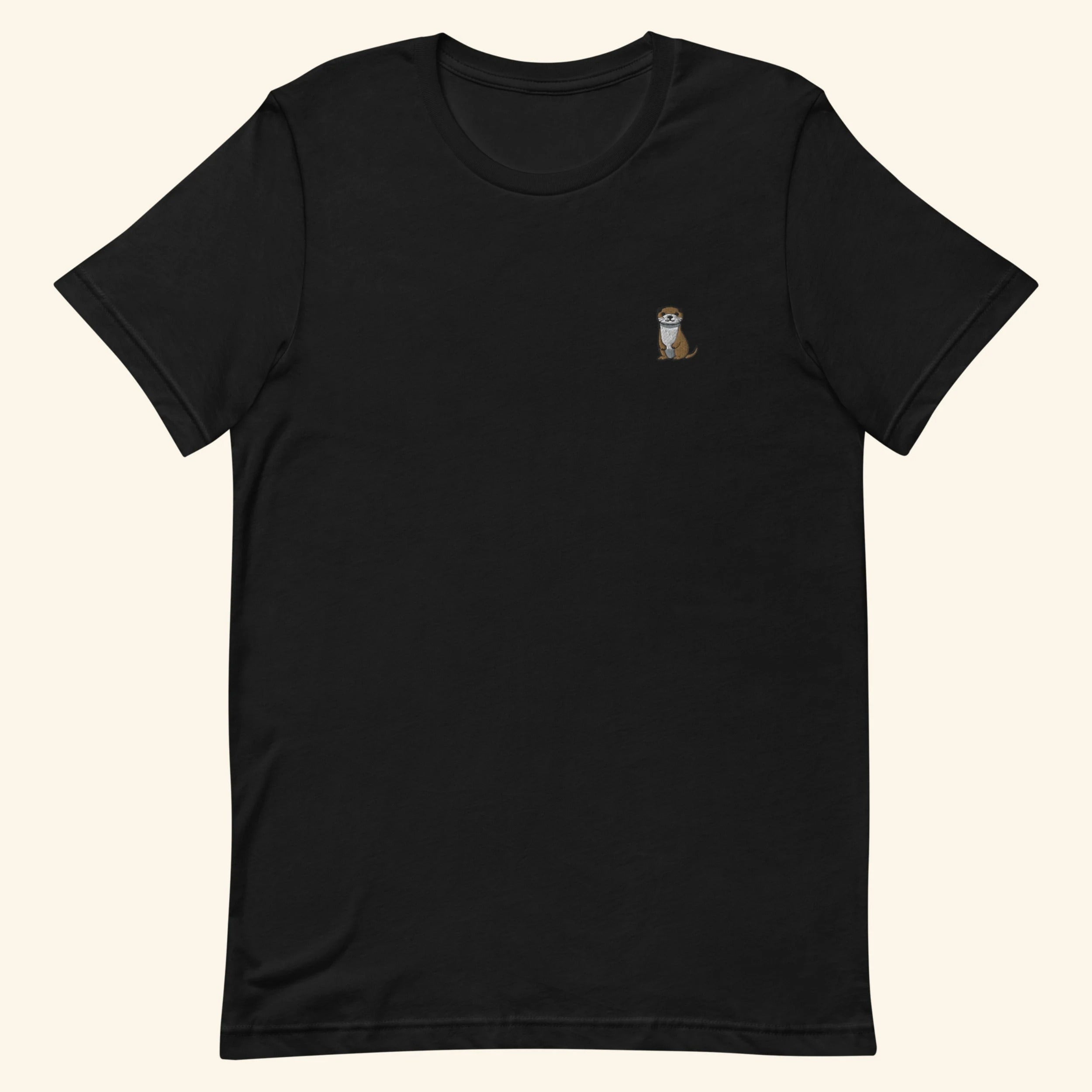 Otter Embroidered T-Shirt, Embroidered Crewneck Unisex Shirt, Short Sleeve Shirt - Multiple Colors