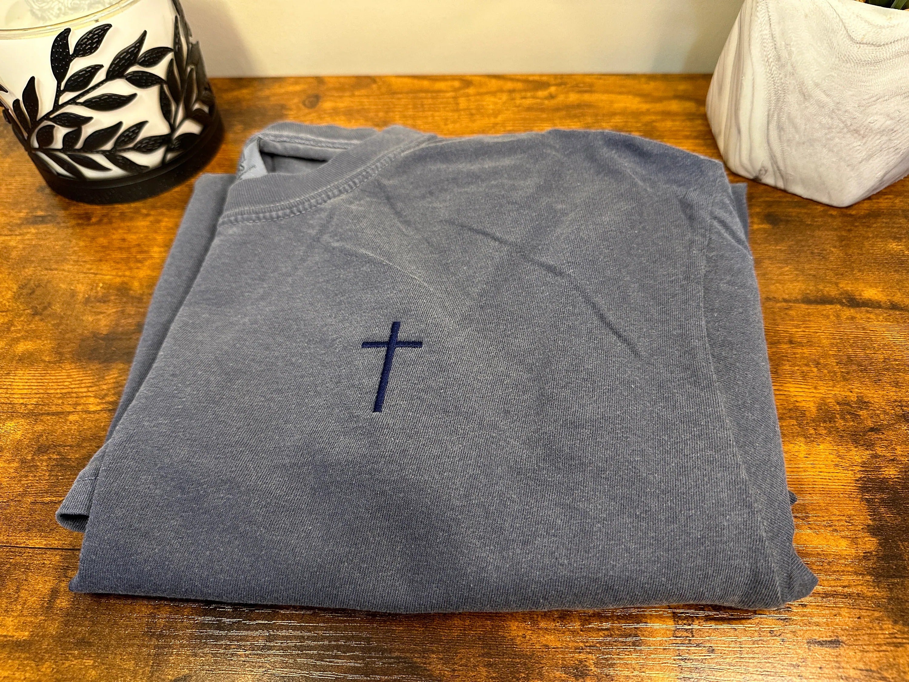 Cross Embroidered Shirt, Comfort color, Christian Clothing, Jessus Clothing, Jessus T-Shirt, Embroidered Shirt