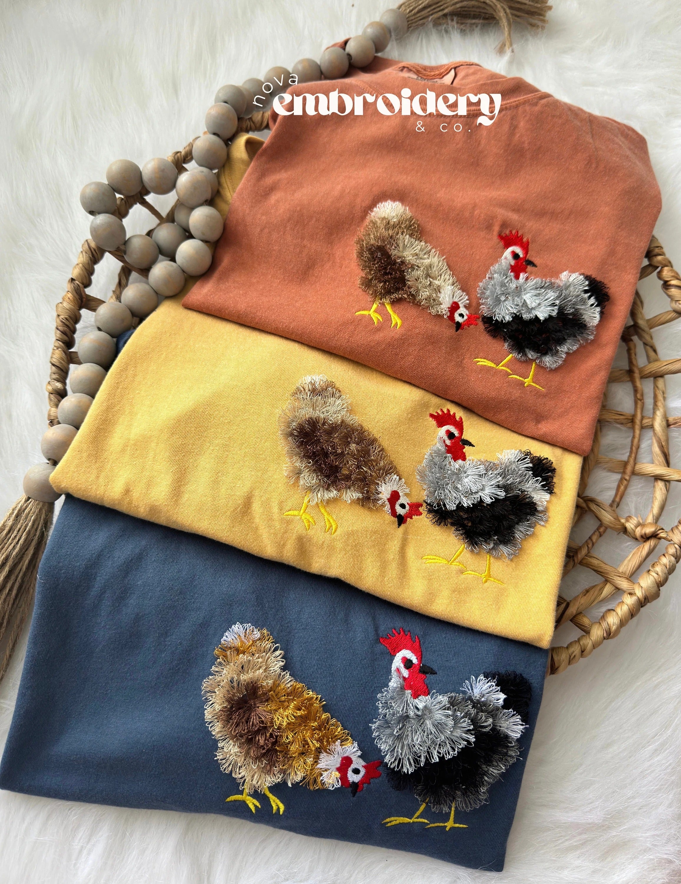Fluffy Chicken T-Shirt, Embroidered Chicken Shirt, Chicken lover gifts, Gift for Chicken Lovers, Chicken Obsessed, Gifts, Chicken lovers