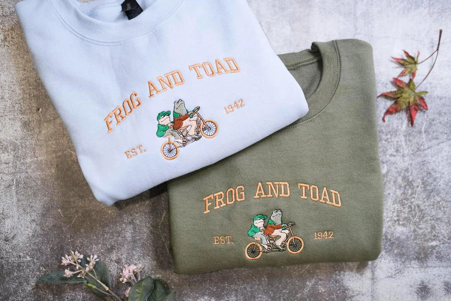 Embroidered Frog And Toad Crewneck Sweatshirt, Vintage Classic Book Sweatshirt, Cottagecore Aesthetic
