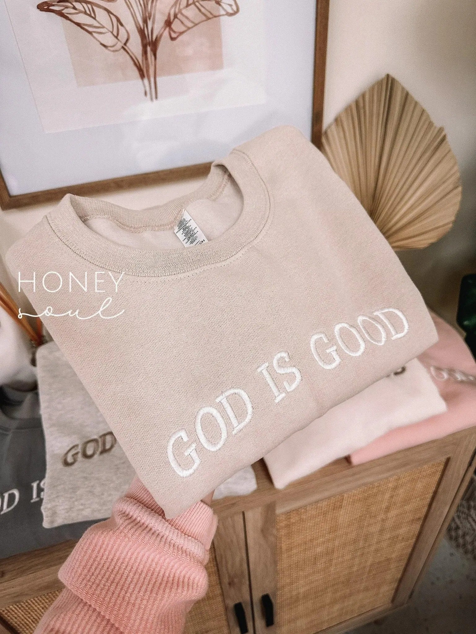 Embroidered G0D IS GOOD Sweatshirt | Christian Crewneck | Christian Sweatshirt | Faith Sweatshirt | Embroidered Crewneck