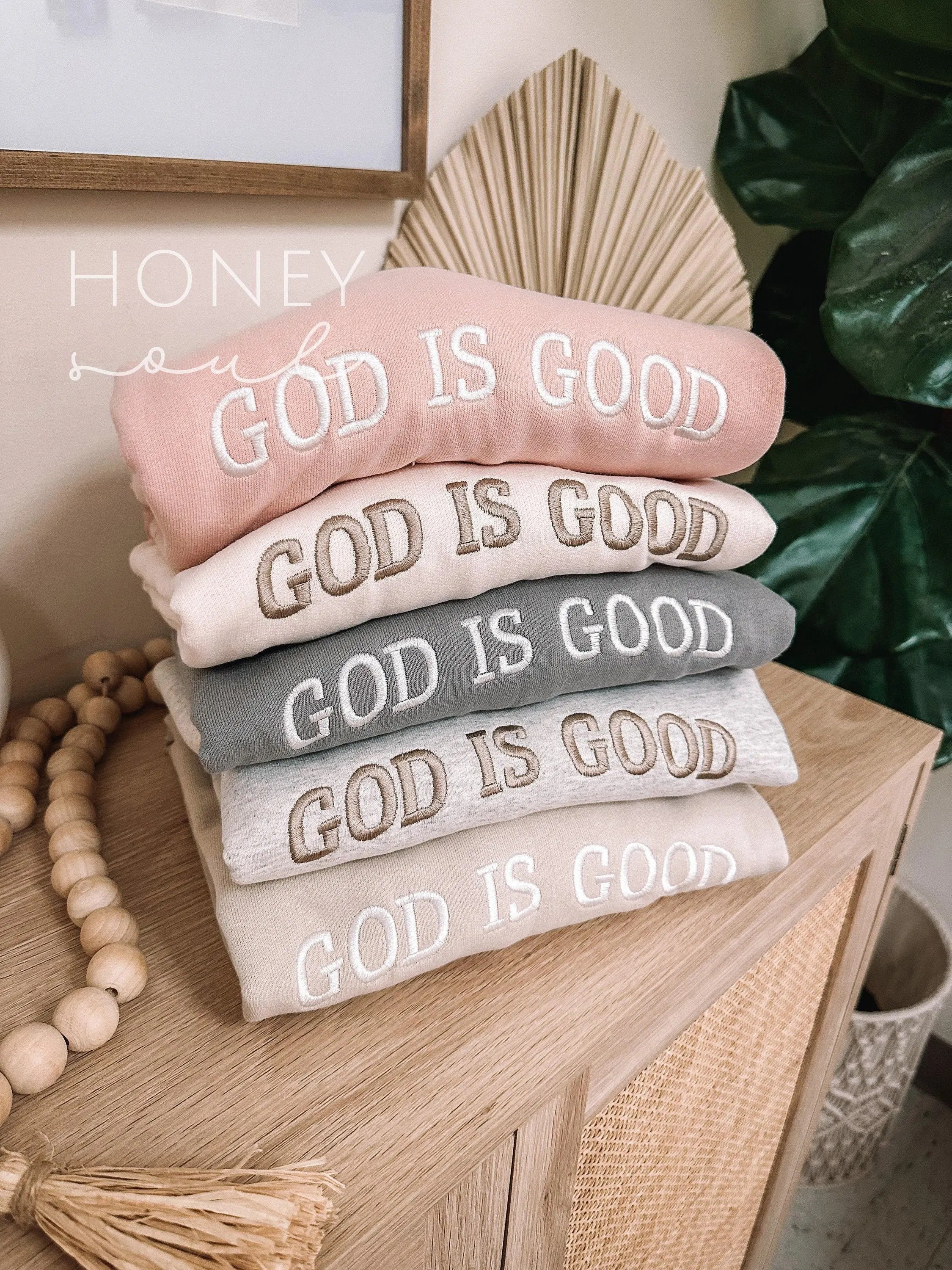 Embroidered G0D IS GOOD Sweatshirt | Christian Crewneck | Christian Sweatshirt | Faith Sweatshirt | Embroidered Crewneck