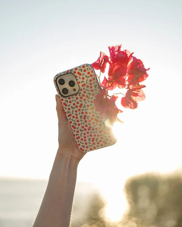 Casely iPhone Case | Cherry on Top | Red Cherries Case | Sleek Fruit Case Compatible with MagSafe