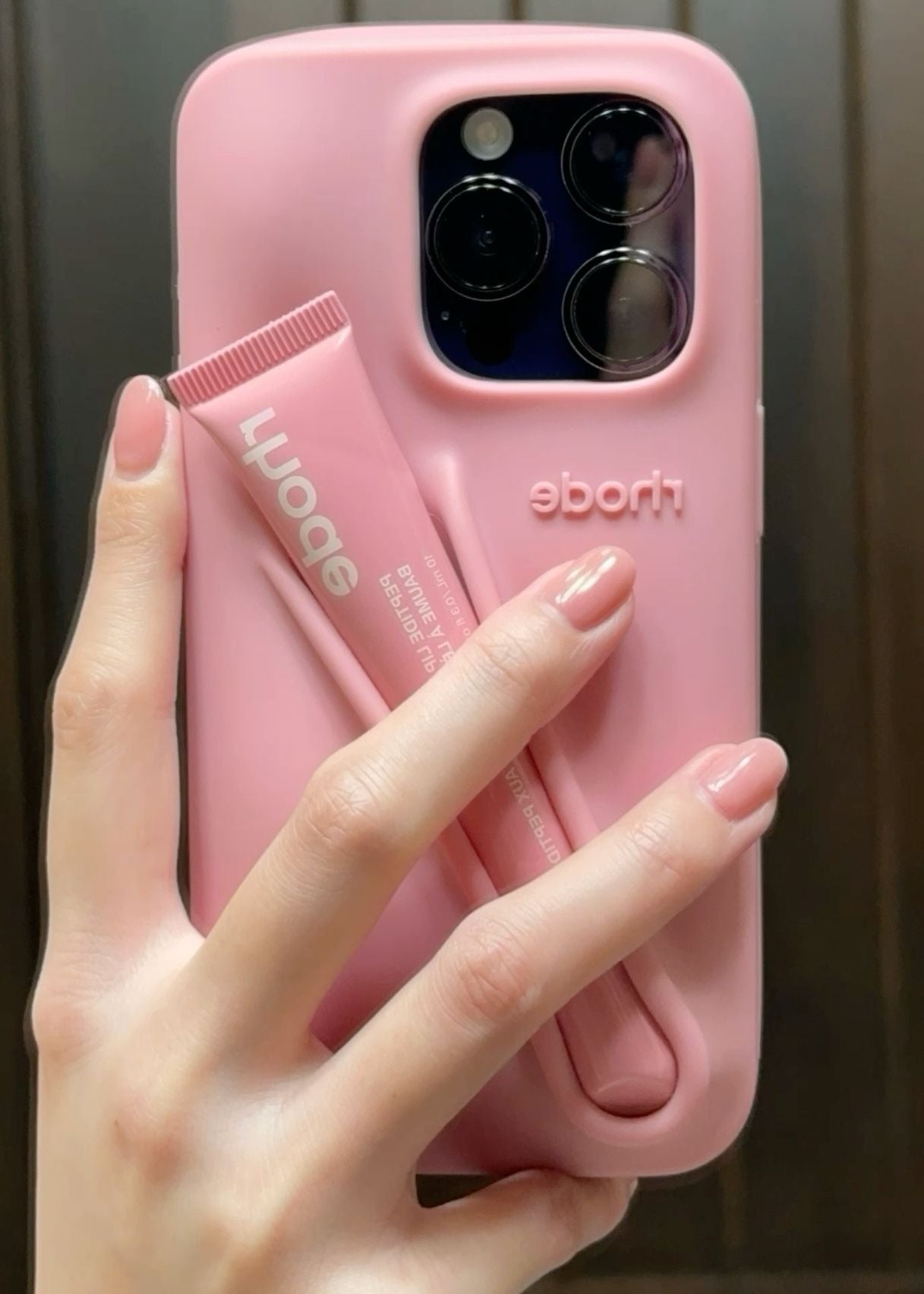 DIY Rhode Ribbon Soft Silicone Lipstick Phone Case For iPhone 16 15 14 13 12 11 Pro Max Plus Portable Lip Gloss Holder Ins Hot Cover