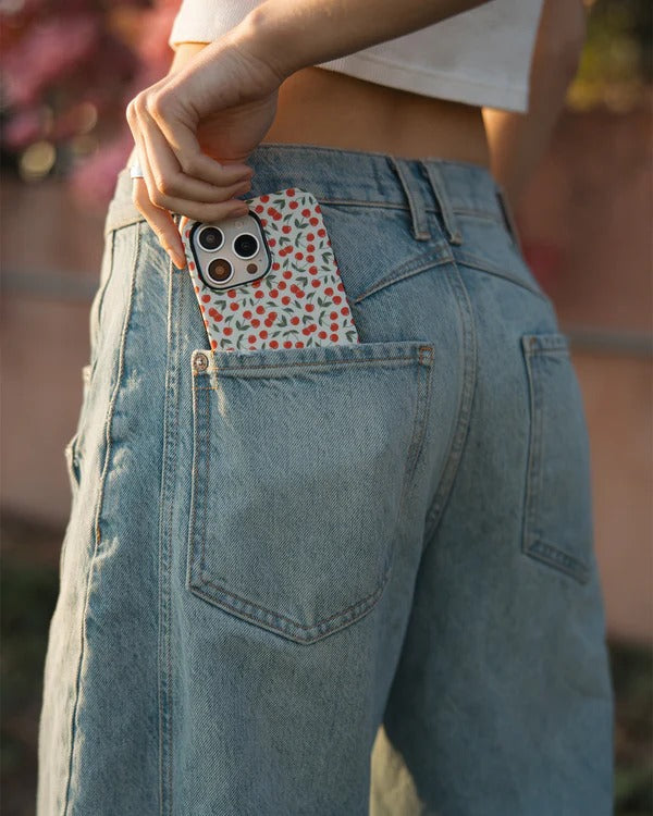 Casely iPhone Case | Cherry on Top | Red Cherries Case | Sleek Fruit Case Compatible with MagSafe