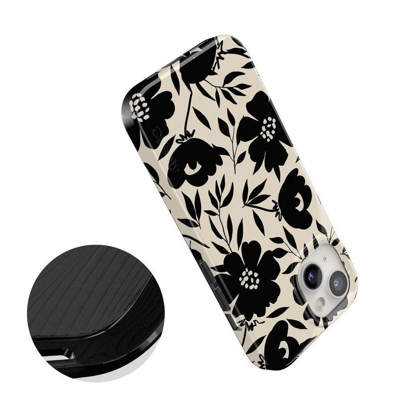 Casely iPhone Case | Dark Fantasy | Contrast Floral Case | Fantasy Bloom Cover Case Compatible with MagSafe