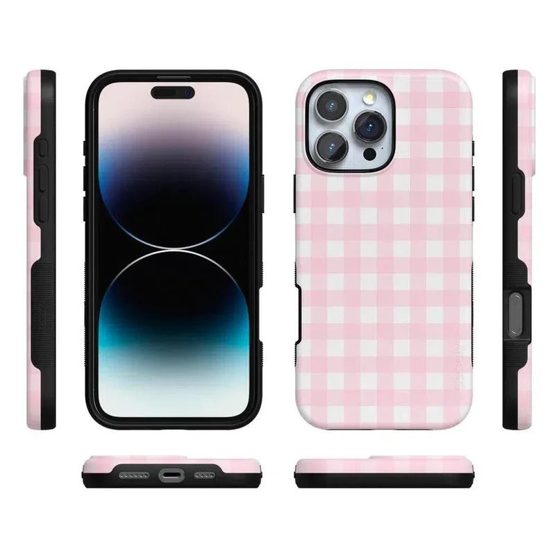 Casely iPhone Case | Pink Plaid | Sunday Best Case | Soft & Sweet Sunday Best Case Compatible with MagSafe