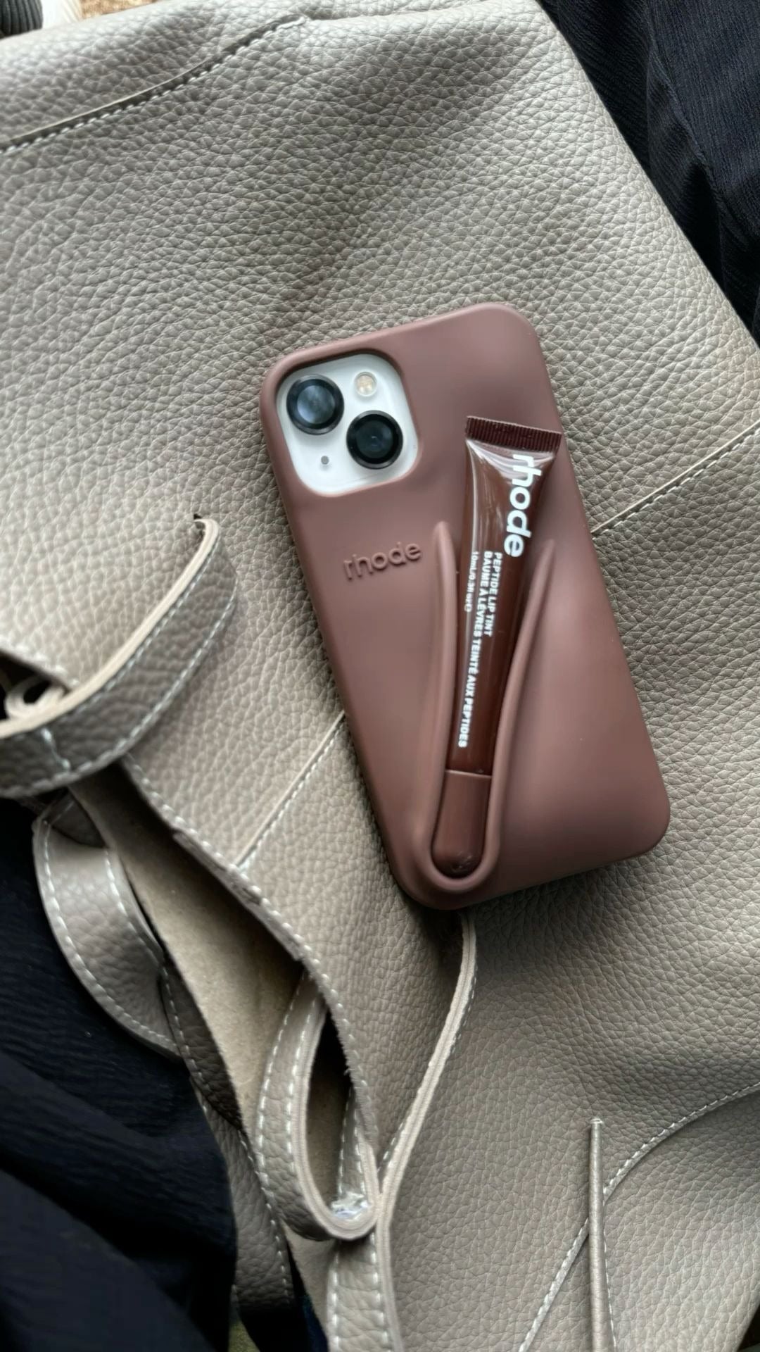 DIY Rhode Espresso Soft Silicone Lipstick Phone Case For iPhone 16 15 14 13 12 11 Pro Max Plus Portable Lip Gloss Holder Ins Hot Cover