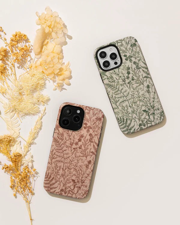 Casely iPhone Case | Beige Garden | Neutral Floral Case | Elegant Beige Cover Compatible with MagSafe