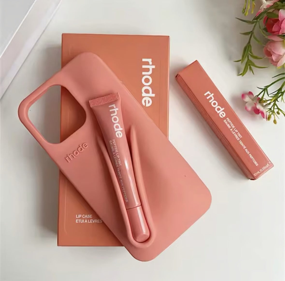 DIY Rhode Orange Soft Silicone Lipstick Phone Case For iPhone 16 15 14 13 12 11 Pro Max Plus Portable Lip Gloss Holder Ins Hot Cover