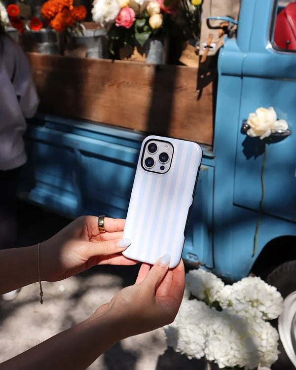 Casely iPhone Case | Blue Stripes | Sunday Best Case | Soft & Sweet Sunday Best Case Compatible with MagSafe