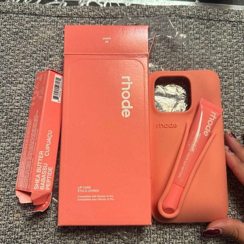 DIY Rhode Orange Soft Silicone Lipstick Phone Case For iPhone 16 15 14 13 12 11 Pro Max Plus Portable Lip Gloss Holder Ins Hot Cover