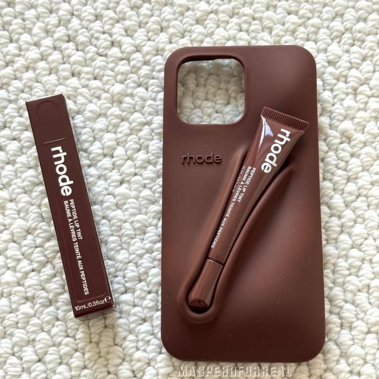 DIY Rhode Espresso Soft Silicone Lipstick Phone Case For iPhone 16 15 14 13 12 11 Pro Max Plus Portable Lip Gloss Holder Ins Hot Cover