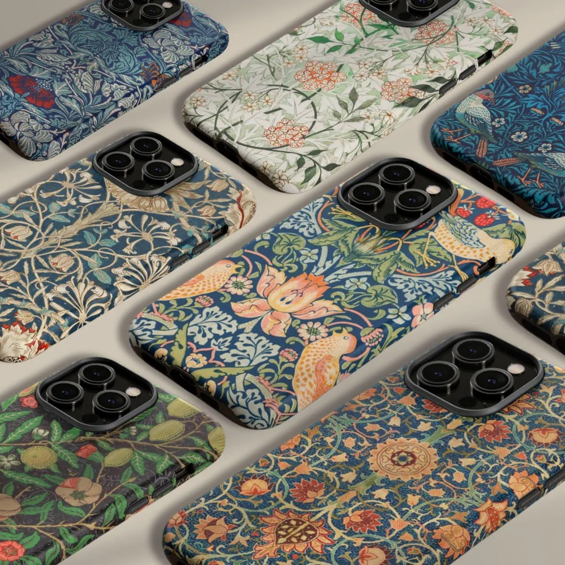 William Morris Phone Case Vintage Art Print iPhone 16 15 14 13 12 Pro Max Floral Aesthetic Cover Gift